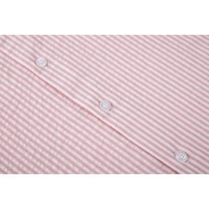 Camisa de Vestir Personalizada para Hombre, a Rayas Rosas, de Popelina de Algodón, Antiarrugas, Corte Casual de Negocios, Talla M - Product Image 4