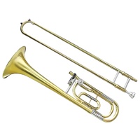 Bb Chromatic Tenor Trombone Slide Design Brass Lacquered Gold High-Quality Durable Brass Instrument