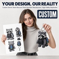 Porte-clés en peluche Raccoon personnalisé, cadeau promotionnel, cadeau de culture d'entreprise, personnage original d'usine, OEM ODM, technologie IA