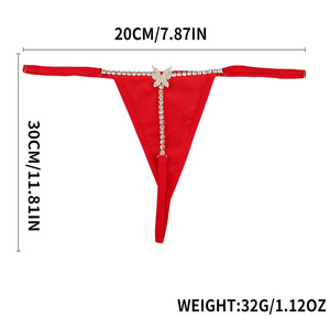 Tangas personalizadas con dijes 2023, lencería Sexy para mujer, bragas de mariposa, tangas de cristal abiertas diarias con Tanga de diamantes - Product Image 4