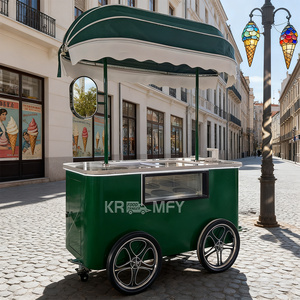 Camion de crème glacée mobile remorquable, chariot de vente rapide pour la rue, vitrine de gelato, congélateur en métal résistant à la rouille - Product Image 6