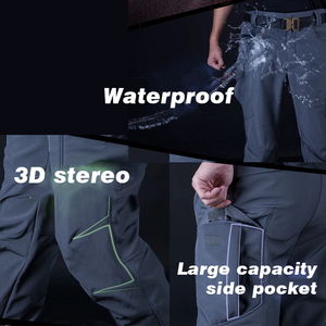 Nouveauté : Pantalon cargo mi-long en coton brodé, coupe droite, imperméable, respirant, coupe-vent, décontracté pour homme, idéal pour l'hiver - Product Image 3