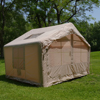 Tente de camping gonflable quatre saisons en tissu Oxford/coton, imperméable 3000 mm, 7,5 2U, porte, capacité 1-2 personnes
