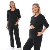 Nouveau Pull d'Allaitement 2026 et Pantalon de Grossesse en Coton Doux Gaufré – Tenue de Maternité Confortable Grande Taille – Pantalon de Jogging