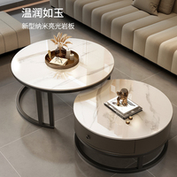 Table basse ronde de luxe moderne en marbre nordique 2025 pour salon, table d'appoint de canapé, petite table ronde