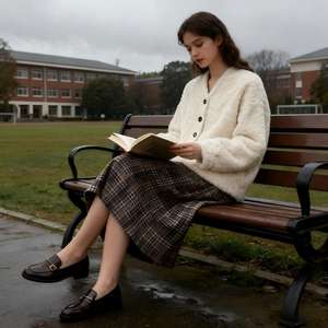 <span class=keywords><strong>Cappotto</strong></span> <span class=keywords><strong>Corto</strong></span> Unisex <span class=keywords><strong>Beige</strong></span> in Pelliccia di Montone con Collo a V e Chiusura Monopetto - Giacca Calda Invernale - Product Image 2