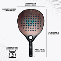 Raquette de padel QINGYU SPORT, forme diamant, surface en fibre de carbone 3K pour une attaque et un spin maximum, en stock.