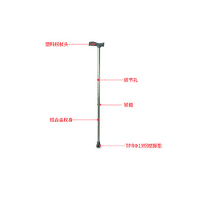 Aluminum Alloy <b>Walking</b> Stick Tpr Tip Anti Slip Adjustable For Elderly Outdoor Use - Product Image 1