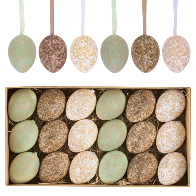 EAGLEGIFTS Bulk Buy 2027 Easter Eggs Plastic Tree Hanging Ornaments Rustic Design Lightweight Shatterproof Eco-friendly