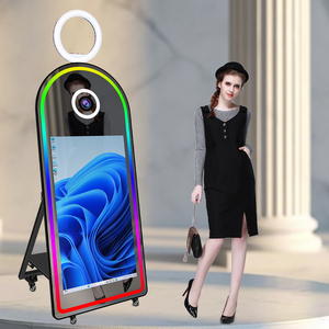 Photobooth Borne Selfie Arche Miroir Magique avec Écran Tactile de 43 Pouces, Appareil Photo et Imprimante Numérique pour Fêtes - Product Image 1
