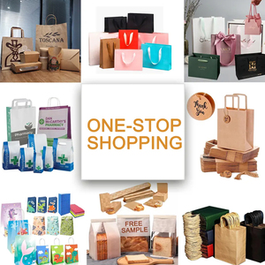 Vente en gros de sac cadeau de fête d'anniversaire pour enfants de couleur personnalisée bon marché sacs à provisions en papier kraft blanc brun recyclables avec logos - Product Image 5