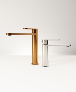 Grifo de lavabo con maneta de una sola palanca, acabado en plata cepillada/gris plomo/oro champán, montaje en encimera, giratorio 360°, para baño de hotel, OEM - Product Image 2