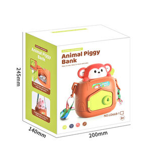 Tirelire Singe de Dessin Animé avec Serrure à Clé, Sangle Réglable et Autocollants – Cadeau Éducatif pour Enfants pour Économiser Monnaie et Billets - Product Image 6