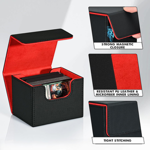 Caja para Cartas, Caja de Almacenamiento para Cartas TCG Yugioh, Elegante Caja de Almacenamiento con Tapa Abatible de Cuero PU para Cartas <span class=keywords><strong>Onmyoji</strong></span>, Colección para el Hogar - Product Image 4