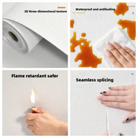 Wallpaper Dinding 3D Busa Linen XPE Warna Solid Tebal Anti Air untuk Renovasi Dinding, Stiker Dinding, Dekorasi Rumah