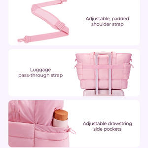 Sac de sport léger pour femme, sac de voyage pliable en PC, sac à main, sac fourre-tout, motif imprimé personnalisé, nouveau sac de voyage double gonflable - Product Image 3