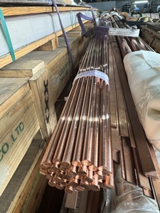 99.90% Cu C1100 Pure Red Copper Rod Non-Alloy Custom Cutting Bending Electrical <b>Bar</b> - Product Image 1