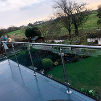 Poteau de balustrade carré en acier inoxydable pour extérieur, colonne de balustrade pour escalier et terrasse, pour verre trempé