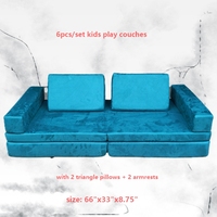 2025 Bestseller 6-teiliges Set Kinder-Spielsofas mit 2 Dreieckskissen und 2 Armlehnen mit Certipur-US-Zertifikat!