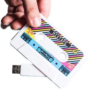 Unidad Flash USB 2,0 de alta velocidad con forma de cinta de casete Vintage con garantía de 3 años para regalos promocionales - Product Image 4