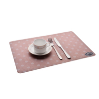 Napperons imprimés RNPT en PVC, coins arrondis, violet clair, lavande, à pois, pour la mise en place des tables de restaurant d'hôtel