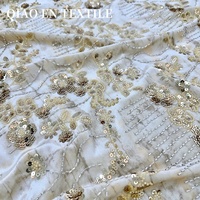 Haut de gamme robuste velours chaîne plaine perles tridimensionnelles Tube broderie tissu robe danse vêtements sacs chaussures chapeaux