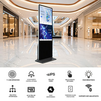 Pantalla LED para escaparates interiores de doble cara, señalización digital y pantallas publicitarias, pantalla LCD con soporte tipo quiosco.
