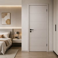 Porte intérieure en composite polymère résistant à l'humidité avec cadre et quincaillerie pour hôtel, appartement, salle de bain