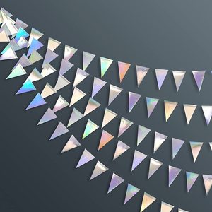 Bannière étoile arc-en-ciel 4m, en papier, magique, rond, fleur, étoile, lune, drapeau, <span class=keywords><strong>anniversaire</strong></span>, fête de mariage, décoration de lieu, vente en gros - Product Image 5