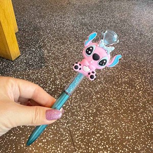 Penna Creativa con Immagine di Alieno Anime, Decorazione Diamantata, Cartone Animato Carino per Studenti, con Perline Nere, Penna Cartoon Stitch - Product Image 4