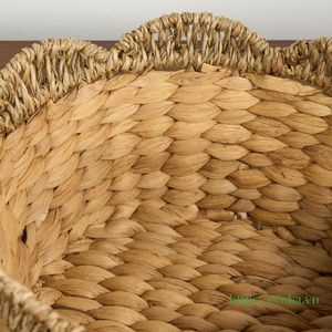 Ecoka Multifunction <b>Woven</b> Scalloped Rattan Round Eco-Friendly Storage <b>Basket</b> for Clothing High Quality From Vietnam - Product Image 2