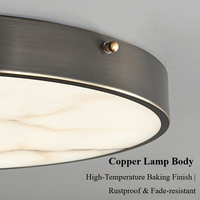Plafonnier LED en cuivre massif de style chinois, nouveau, à trois couleurs, à intensité variable, moderne et minimaliste, pour chambre, balcon, couloir