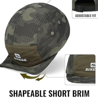 Gorra de Béisbol Deportiva Personalizada de Ala Corta, Unisex, de Lona Rip-Stop, de Secado Rápido, Transpirable, Impermeable, de 5 Paneles, Estilo Camper