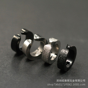 Clip-on Earrings Zinc Alloy <b>Sandblasted</b> Texture Round Unisex Fashion Accessory - Product Image 4