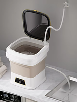 Mini-lave-linge automatique en plastique avec fonction d'essorage pour chaussettes et sous-vêtements, idéal pour la maison