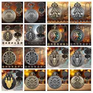 Montre de poche vintage en métal noir, <span class=keywords><strong>jeu</strong></span> de dés DND, 7 pièces, dés polyédriques portables pour les jeux de rô<span class=keywords><strong>le</strong></span> Donjons et Dragons - Product Image 5