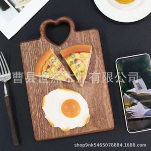 Solid Wood Cutting Board 32x22cm With Heart Handle <b>For</b> <b>Kitchen</b> Outdoor Use - Product Image 3