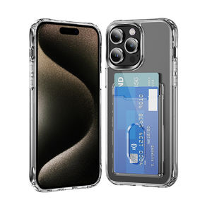 <span class=keywords><strong>Coque</strong></span> de téléphone portable Anti-chute de poche portefeuille pour iPhone 11 12 13 14 Pro Max étui de téléphone transparent pour carte de crédit pour iPhone 15 16 Pro Max - Product Image 1