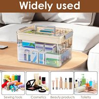 Conteneurs de rangement pliables rectangulaires transparents en PP à 2 couches, capacité de 6 à 10 L, organisation domestique, multi-usages, jouets, collations