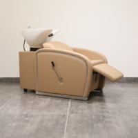 Meuble de Coiffure Beauté, Bac à Lavage de Salon et Fauteuil Massant pour Salon de Coiffure ou Barbershop