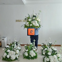 Arrangement floral artificiel en soie pour allée, boule de fleurs d'hortensia blanc et vert, bouquet de mariage, décoration de table d'autel, haute qualité