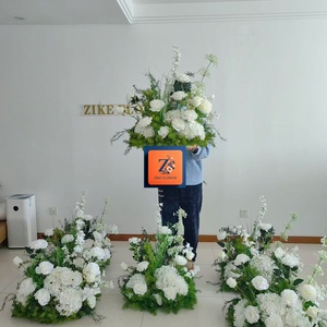 Composizione Floreale Artificiale in Seta per Corridoio, Sfera di Fiori di Ortensia Bianca e Verde, Bouquet da Sposa, Decorazione per Tavolo dell'Altare, Alta Qualità - Product Image 5