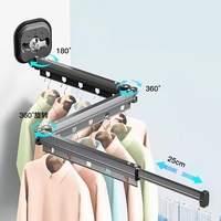 Type de ventouse Corde à linge murale Cintres à linge Supports Cintre pliant Étendoir à linge en aluminium rétractable