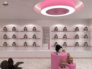 Vitrines de présentation de perruques en bois sur mesure de qualité supérieure avec éclairage <span class=keywords><strong>LED</strong></span>, étagères <span class=keywords><strong>pour</strong></span> salons de coiffure et décoration de magasins - Product Image 4