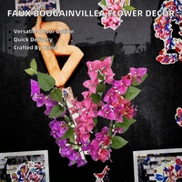 Bouganvillier Artificiel Grimpant en Soie Synthétique, Fleur Faite à la Main Style Européen pour Remise de Diplôme, Noël, Mariage, Saint-Valentin, Extérieur
