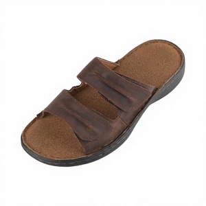 Mules en cuir pour hommes, fermeture à enfiler, semelle en caoutchouc antidérapante, sandales d'été douces, plage, activités de plein air, semelle intérieure en EVA - Product Image 2