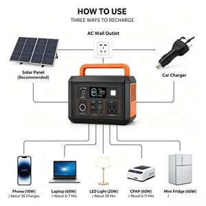 Estación de Energía Portátil de 1000W LiFePO4, Generador Solar para Exteriores con Cargador Inalámbrico de 15W, Inversor MPPT para Camping, RV y Emergencias - Product Image 5