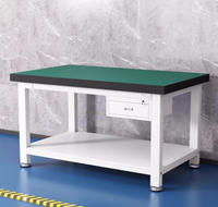 Banc de travail robuste avec roues, double couche, antistatique, atelier, ligne d'assemblage d'usine, table de travail, table de laboratoire avec tiroir