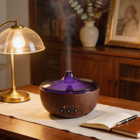 Diffuseur d'arômes pour la maison en bois, humidificateur d'air ultrasonique, diffuseur d'huiles essentielles avec lumière colorée