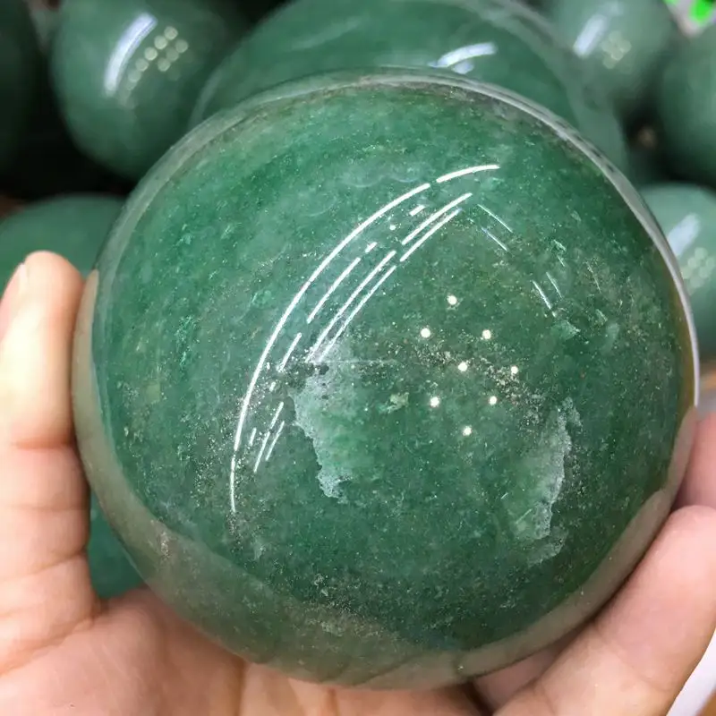 Groothandel Natura Polishingl Groene Aventurijn Quartz Sphere Green Jade Edelsteen Voor Genezing